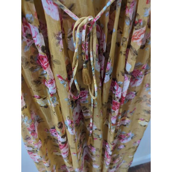 NEW O.P.T Floral Long Sleeve Chiffon Midi Dress - Picture 5 of 6